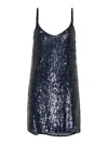 P.a.r.o.s.h Gabriel Sequinned Mini Dress In Blue