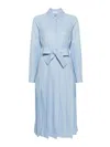 P.a.r.o.s.h Long-sleeve Pleated Shirt Dress In Blue