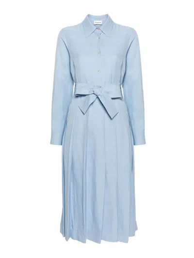 P.a.r.o.s.h Dress With Pleats In Light Blue
