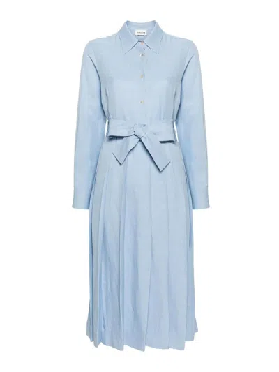 P.A.R.O.S.H VESTIDO MIDI - AZUL CLARO