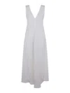 P.a.r.o.s.h . Flowing Maxi Dress With Deep V-neckline In White