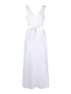 P.a.r.o.s.h Canyox V-neck Tied Maxi Dress In White