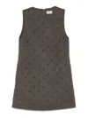 P.a.r.o.s.h Bleak Studded Mini Dress In Marrón