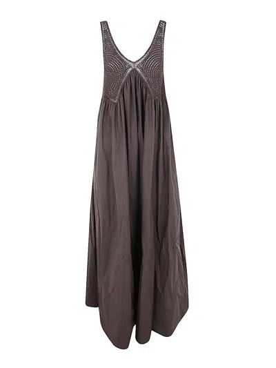P.A.R.O.S.H VESTIDO MIDI - MARRÓN