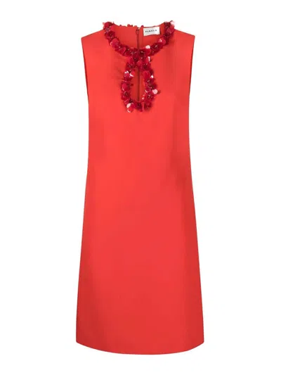 P.a.r.o.s.h Puppy Bead-embellished Column Dress In Orange
