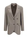 P.a.r.o.s.h . Virgin Wool Double-breasted Blazer In Gray
