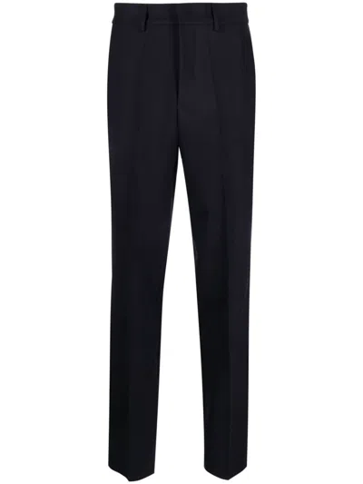 P.a.r.o.s.h Parosh Virgin Wool Tailored Trousers In Blue