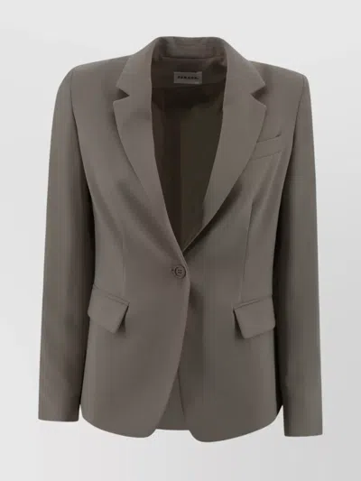 P.a.r.o.s.h Viscose Blazer With Double Back Slit In Gray