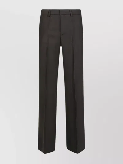 P.a.r.o.s.h Viscose Trousers Front Creases In Black
