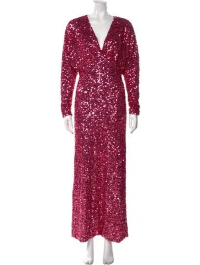 Pre-owned P.a.r.o.s.h V-neck Long Dress W/ Tags In Pink