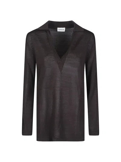 P.a.r.o.s.h V-neck Long-sleeve Sweater In Black