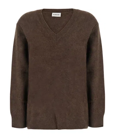 P.a.r.o.s.h V-neck Long-sleeve Sweater In Light Brown