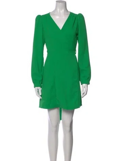 Pre-owned P.a.r.o.s.h V-neck Mini Dress In Green