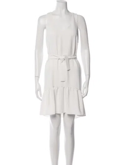 Pre-owned P.a.r.o.s.h V-neck Mini Dress In Neutrals
