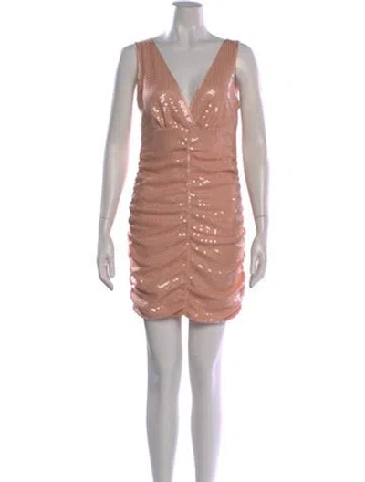 Pre-owned P.a.r.o.s.h V-neck Mini Dress W/ Tags In Pink