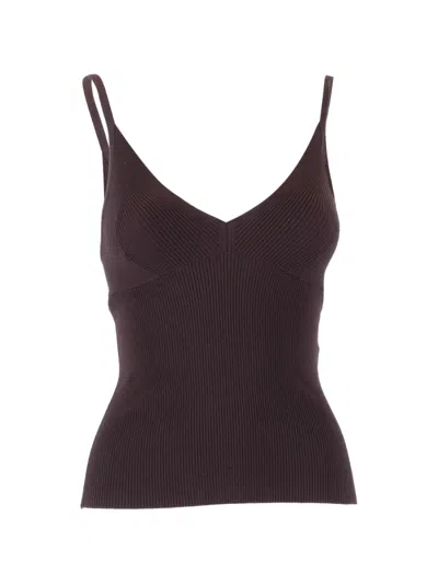 P.a.r.o.s.h V-neck Top In Brown