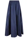 P.a.r.o.s.h . Voluminous High-waisted Maxi Skirt With Smooth Finish In Blue