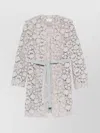 P.a.r.o.s.h Floral Lace Long Sleeve Belted Jacket