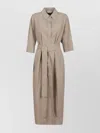 P.a.r.o.s.h Parosh Classic Button-down Midi Dress With Belted Waist