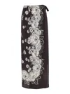 P.a.r.o.s.h White And Black Skirt With Side Closure And All-over Floral Printed Pattern In Silk Woman In Multicolor