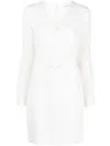 P.a.r.o.s.h V-neck Belted Minidress Cut-out Sleeves In White