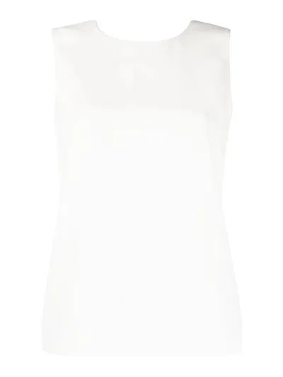 P.a.r.o.s.h Keyhole-detail Sleeveless Blouse In White