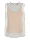 P.a.r.o.s.h White Blouse With Semi-transparent Design And Round Neckline In White