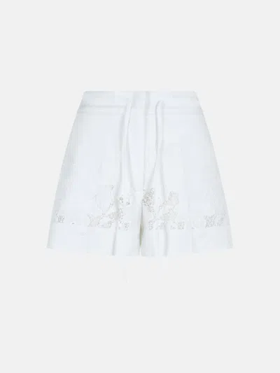 P.a.r.o.s.h White Cotton Bermuda Shorts