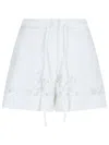 P.a.r.o.s.h Cioccolato Cotton Shorts With Embroidery Details In White