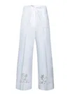 P.a.r.o.s.h Wide-leg Pants. Adjustable Drawstring Waist In White