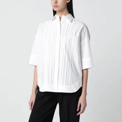 P.a.r.o.s.h P. A.r. O.s. H. Pleated Oversized Poplin Shirt In White