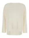 P.a.r.o.s.h . White Crewneck Sweater With Asymmetric Hem
