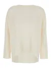 P.a.r.o.s.h White Crewneck Sweater With Asymmetric Hem