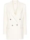 P.a.r.o.s.h Parosh Crew Cotton Blend Blazer Jacket In Neutral