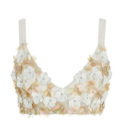 P.a.r.o.s.h White Embellished Cropped Top
