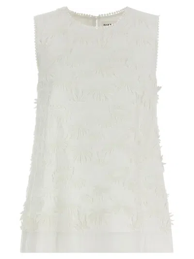 P.A.R.O.S.H WOMEN WHITE EMBROIDERED TOP