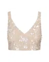 P.a.r.o.s.h White Glow Full Sequins Crop Top