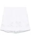 P.a.r.o.s.h Cioccolato Cotton Shorts With Embroidery Details In White