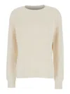 P.a.r.o.s.h White Knit Crewneck Sweater In White