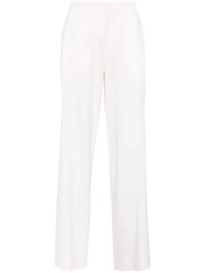 P.A.R.O.S.H WHITE LILLIE PRESSED-CREASE WIDE-LEG PANTS