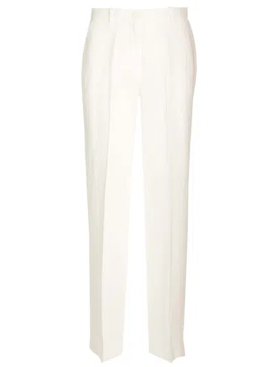 P.a.r.o.s.h Straight-leg Linen Trousers In White