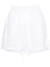 P.a.r.o.s.h Embroidered Frayed Shorts In White