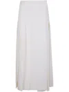 P.a.r.o.s.h Maxi Pleated Skirt In White