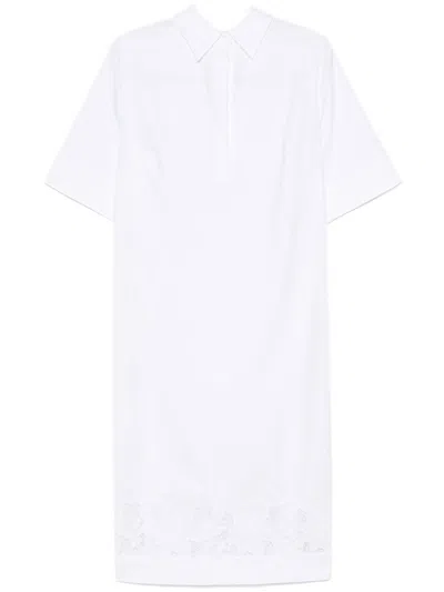 P.a.r.o.s.h White Midi Dress With Classic Collar