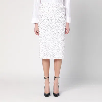 P.A.R.O.S.H PAROSH  WHITE MIDI SKIRT WITH SEQUINS