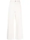 P.a.r.o.s.h Multiple-pockets High-waisted Trousers In White