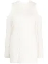 P.a.r.o.s.h Liquore Cold-shoulder Crochet Knit Sweater In White