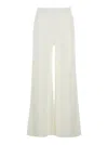 P.a.r.o.s.h White Pants With Knitted Design And Elastic Waist In Viscose Blend Woman In White