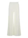 P.a.r.o.s.h White Pants With Knitted Design And Elastic Waist In Viscose Blend Woman In White