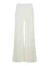 P.a.r.o.s.h White Pants With Knitted Design And Elastic Waist In Viscose Blend Woman In White